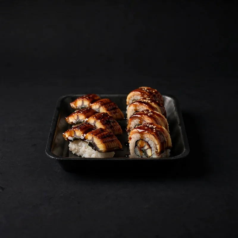 A grilled eel sushi box