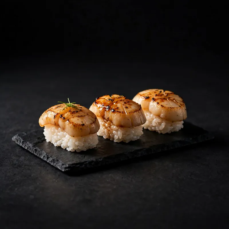 Grilled scallop nigiri