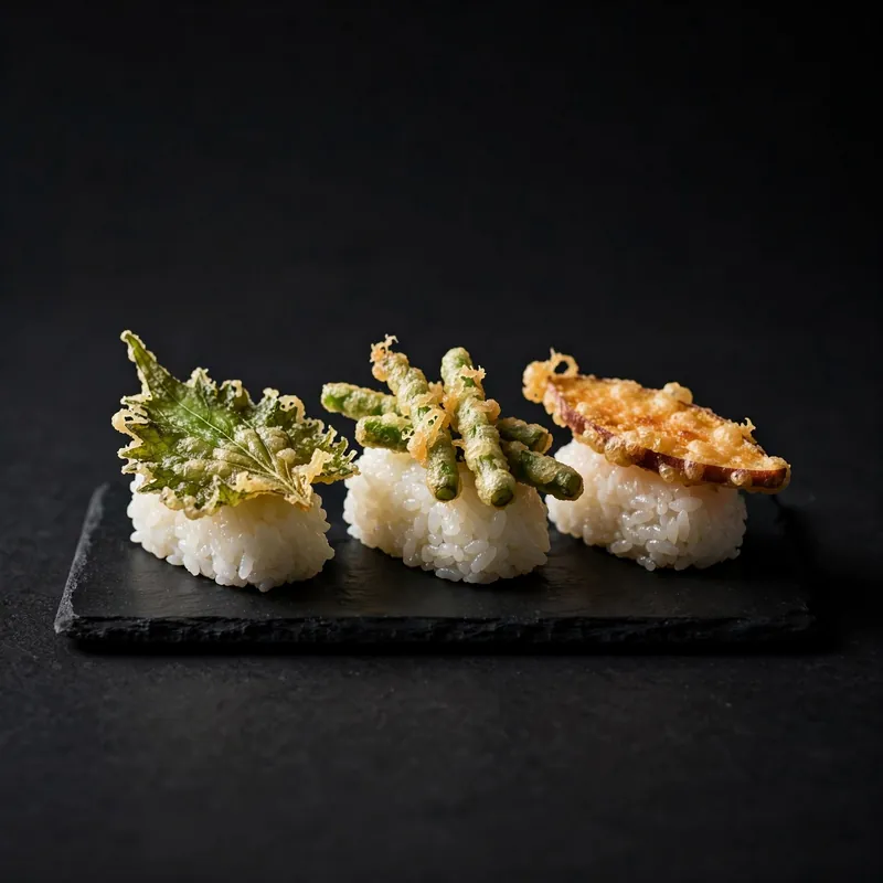 Tempura vegetable nigiri