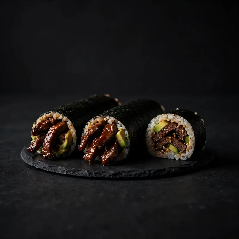 Teriyaki beef rolls