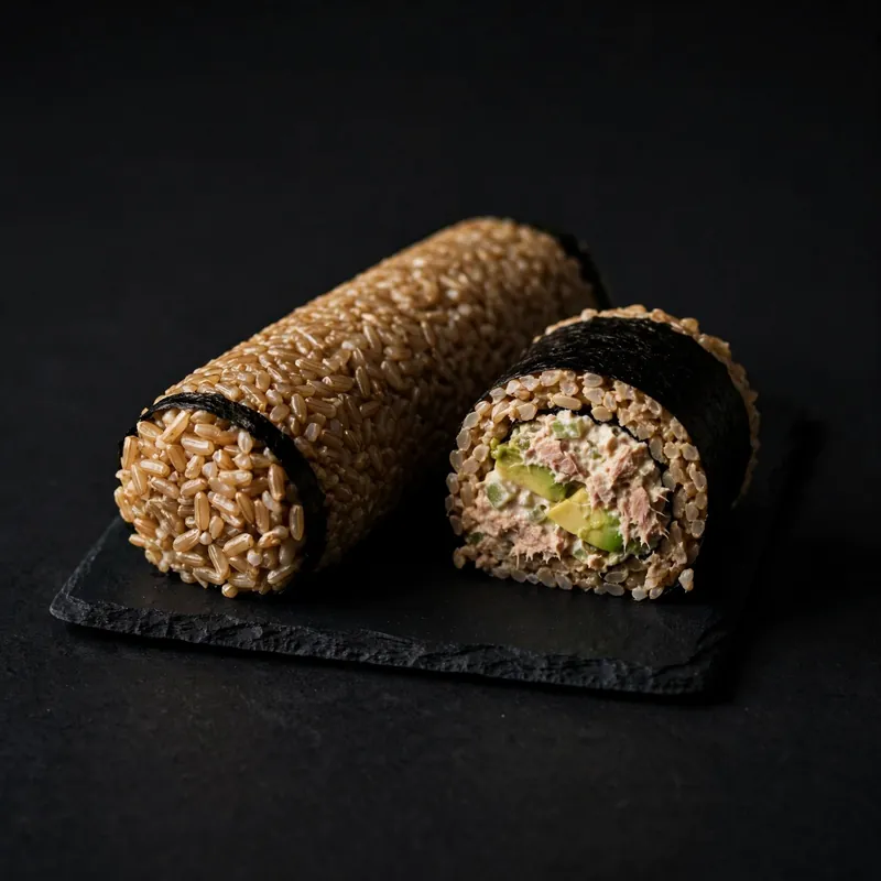Brown rice tuna rolls
