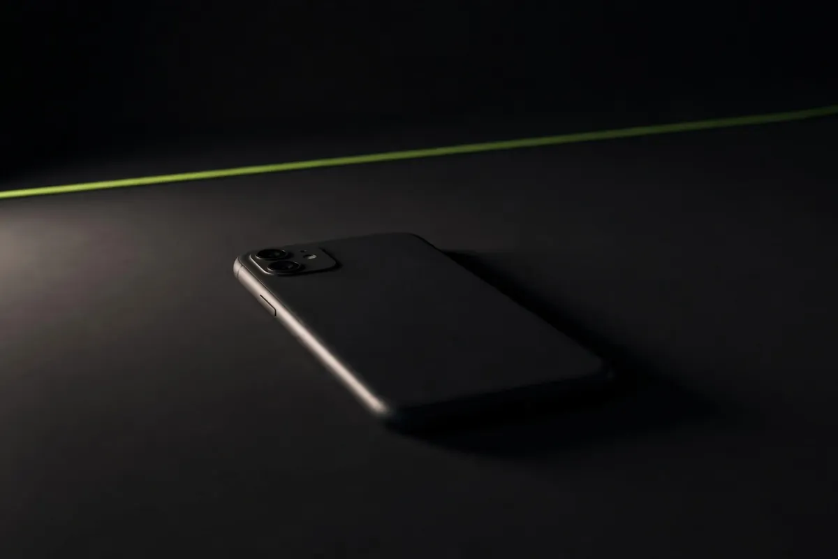 A phone lying face down